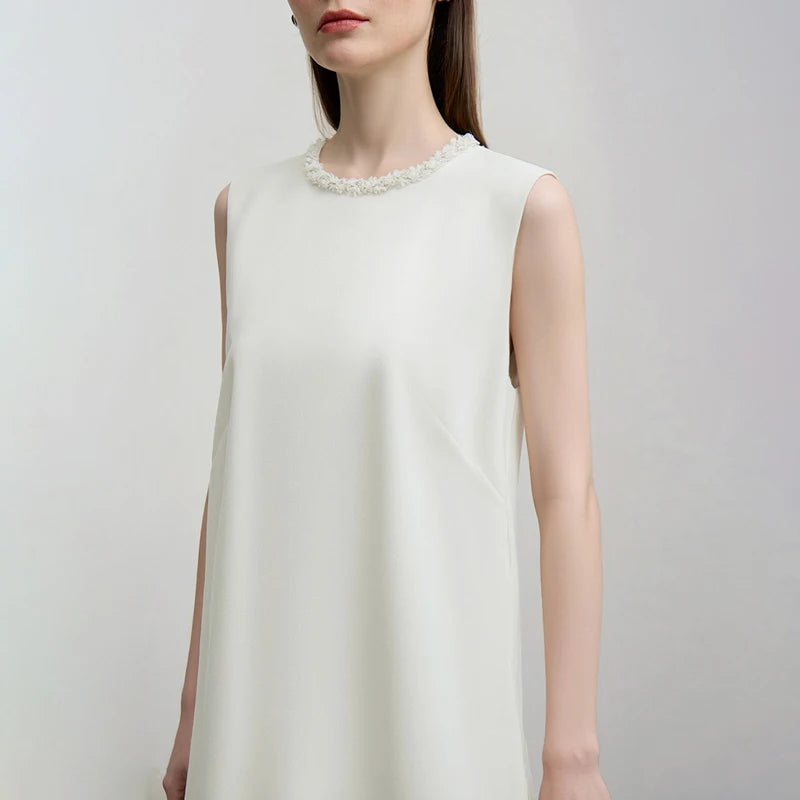 រ៉ូប Amii Women Summer 2026 រ៉ូប A-Line ដៃខ្លីថ្មី រចនាបទបែបបារាំង កមូល ស្រស់ស្អាត 12652044
