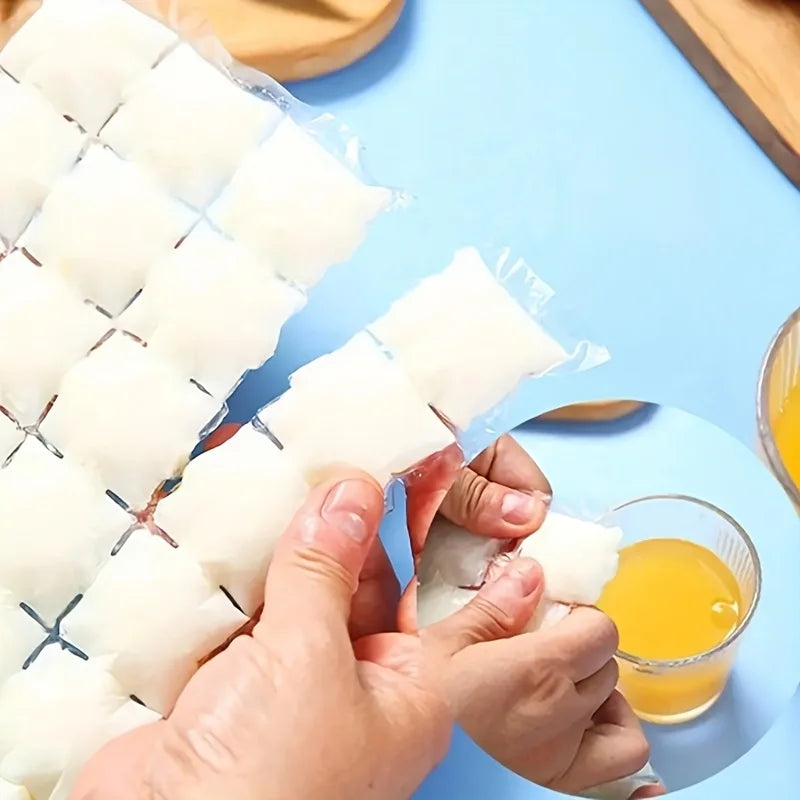 10/50pcs Disposable Self-Sealing Ice Cube Bags Stackable Easy Release Ice Molds for Wine Cocktail Food,Ice Cube Maker.