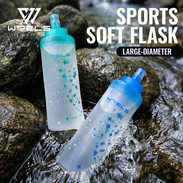 WRELS Soft Flask Collapsible Water Bottle BPA Free Leak Proof TPU Ultralight Running Hiking Cycling Climbing Squeeze Bottle