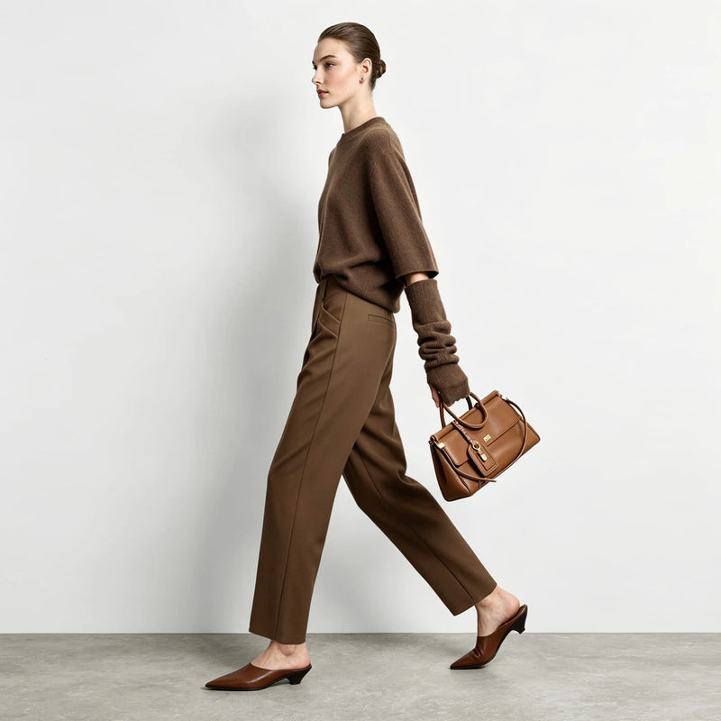 Amii Women's Tapered Cropped Pants Slim Fit Ankle Length Casual Versatile Trousers 2026 Autumn Business Woman Clothing 12623079