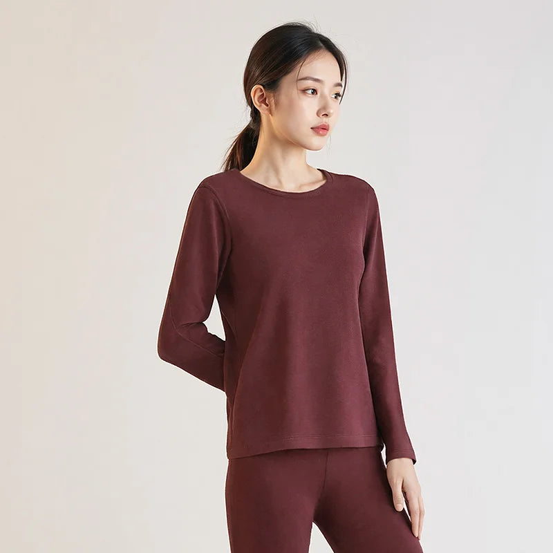 Semir Women Tshirt Brushed Fabric Crew Neck Solid Color Everyday Style Urban Casual Style Soft Touch 2026 Spring