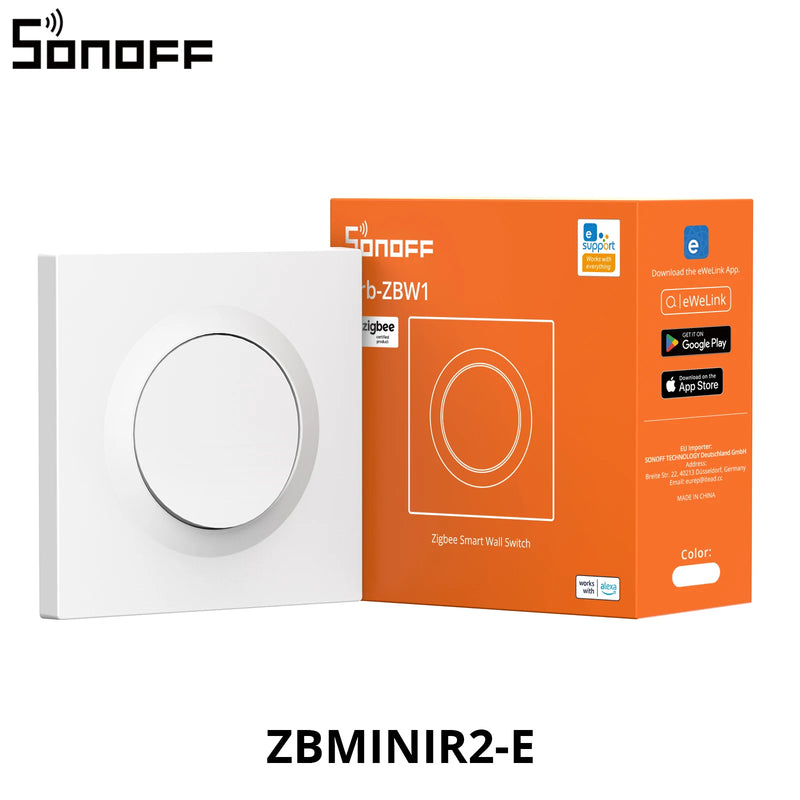 SONOFF Orb-ZBW1 Zigbee Smart Wall Switch 1-Gang ZBMINIR2-E Compact In-Wall Design Work with Alexa SmartThings Require Zigbee Hub