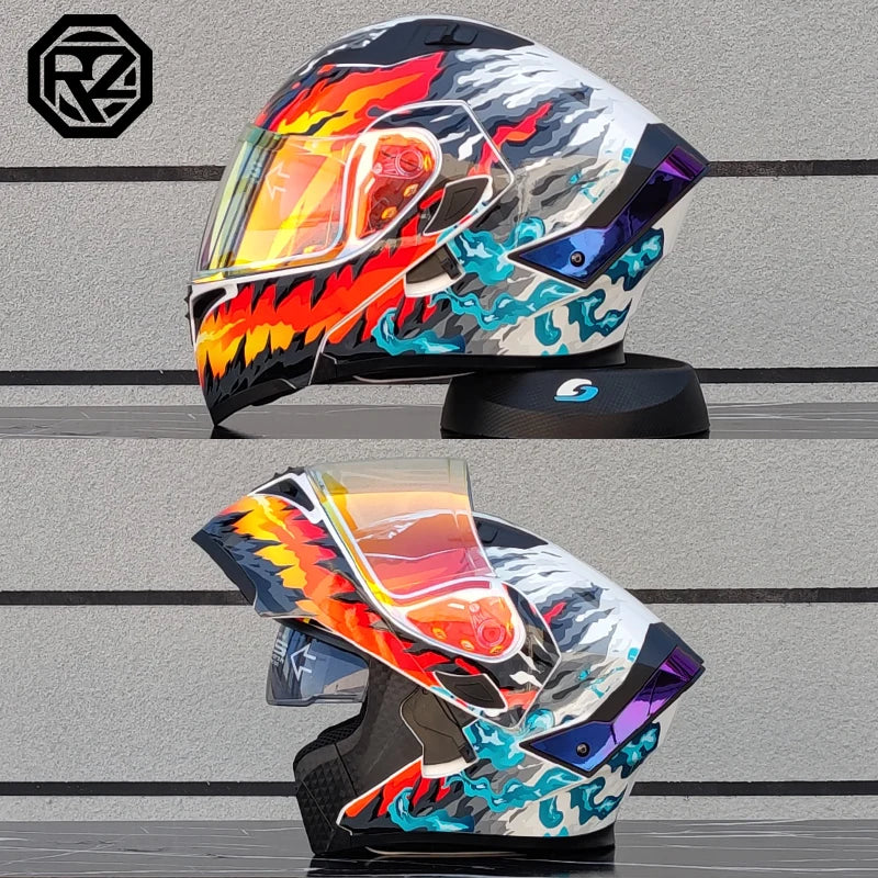 ORZ's latest motorcycle helmet dual lens modular flip helmet casco para moto motorcycle travel semi full helmet casque moto