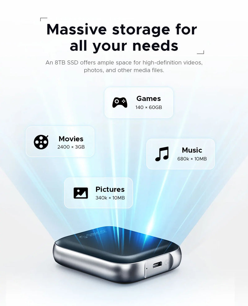 ORICO 8TB Extreme Portable SSD Up to 460MB/S 1000MB/S External Solid State Drive for Gaming and Content Creation A5MAX A10MAX