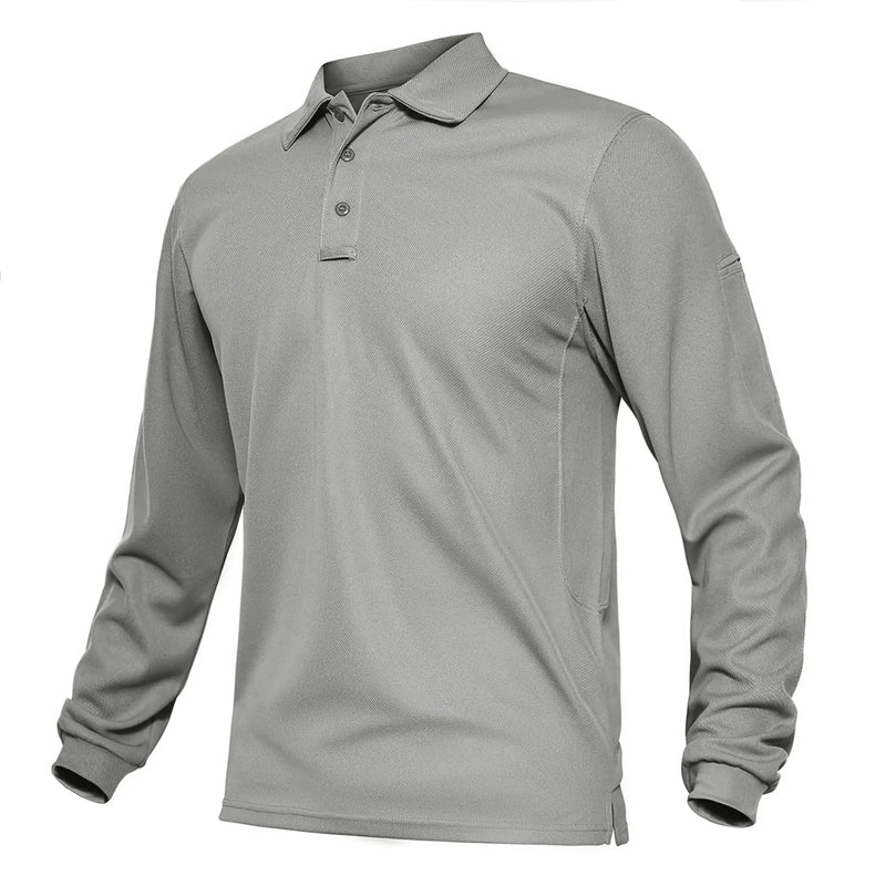 TACVASEN Summer Long Sleeve Performance Quick Drying Polos T-shirts Mens Office Shirt Golf Team Work Shirts Casual Tops