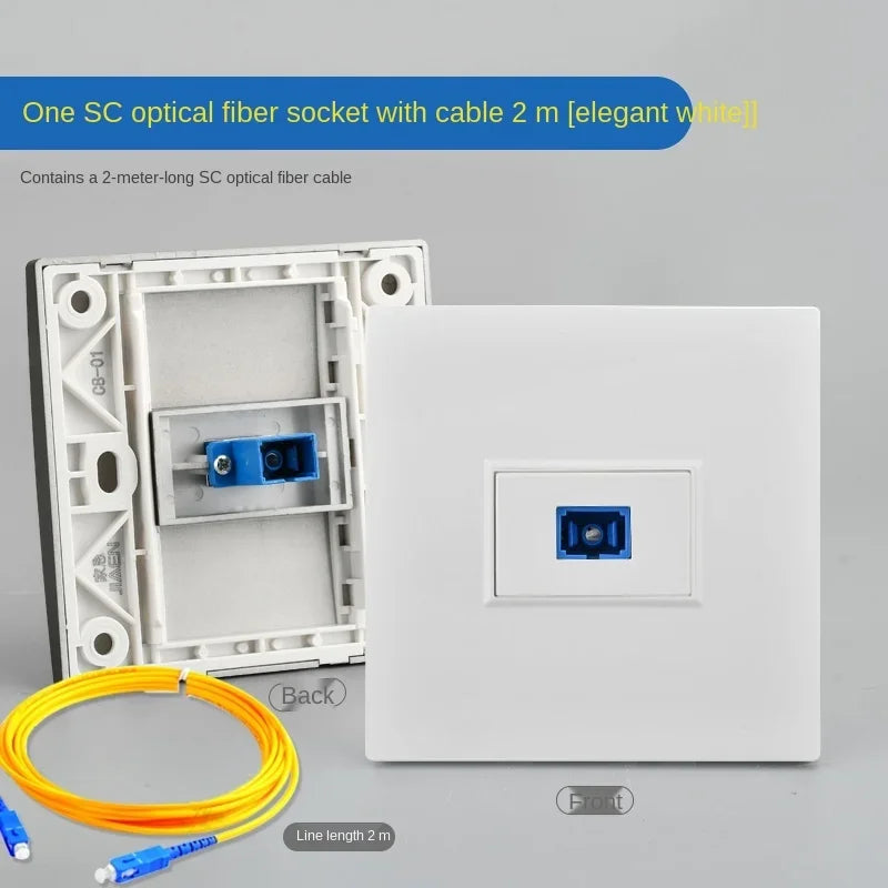 Depoguye Wall-mounted one port fiber optic information socket panel, SC fiber optic wall connector panel with fiber optic cable