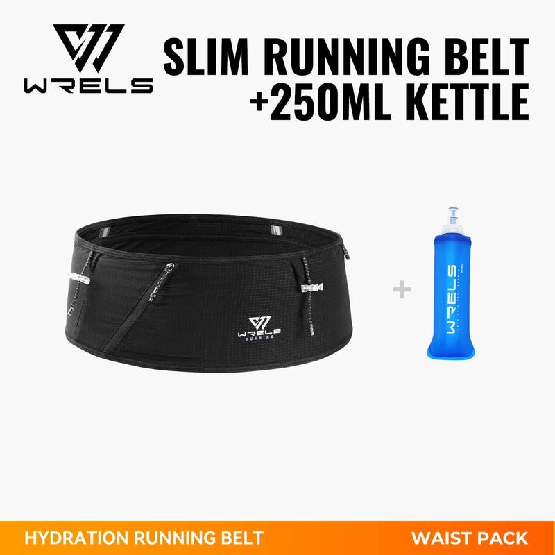 WRELS Running Waist Pack Breathable Slim Workout Belt Adjustable Anti-Slip Outdoor Sports Hiking Men Women Fitness Storage Pack