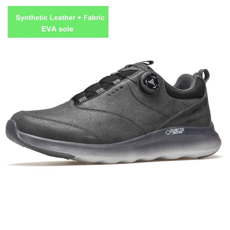 HUMTTO Leather Sneakers for Men Luxury Designer Hiking Boots Outdoor Climbing Trekking Mens Shoes Sports Safety Work Man Shoe