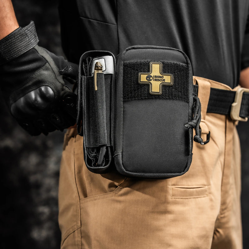 RHINO RESCUE Fanny Pack First Aid Kit, Compact Emergency Pouch with Molle Quick-Release for Outdoor Camping Hiking IFAK