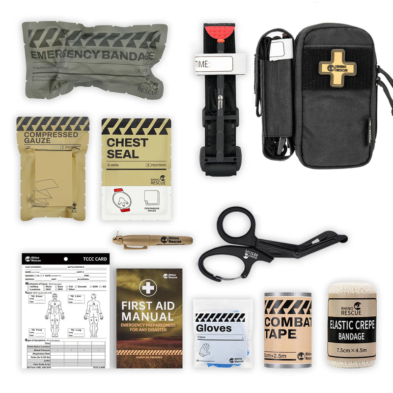 RHINO RESCUE Fanny Pack First Aid Kit, Compact Emergency Pouch with Molle Quick-Release for Outdoor Camping Hiking IFAK
