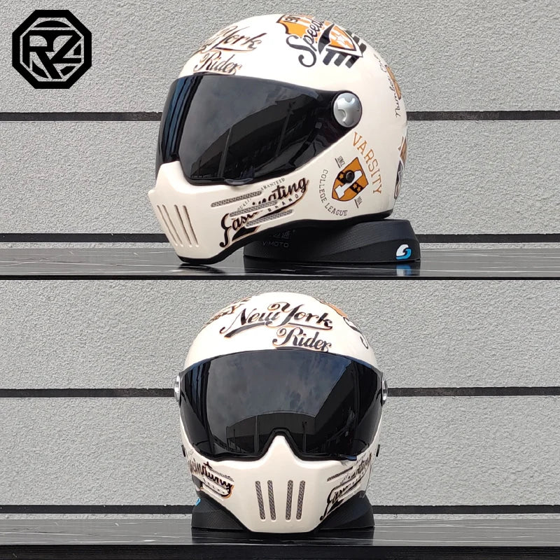 Retro motorcycle helmet ABS Light cruiser full coverage helmet for men and women DOT approved