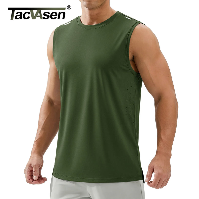 TACVASEN Mens Lightweight Tank Tops Quick Dry Fitness Workout Sleeveless Shirts Summer Muscle Gym Vest Athletic Tank Tops USsize