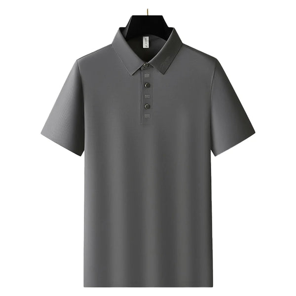 Men's Antibacterial Cooling Polo Shirt - UPF 50+ Sun Protection, Moisture Wicking & Odor Resistant, Quick-Dry Sport Top