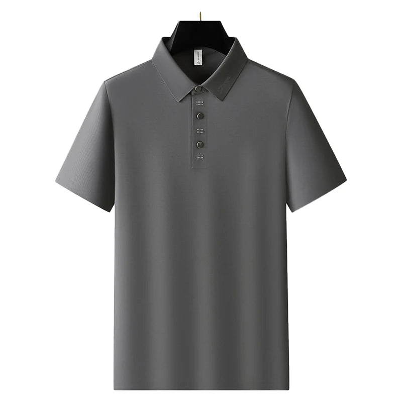 Men's Antibacterial Cooling Polo Shirt - UPF 50+ Sun Protection, Moisture Wicking & Odor Resistant, Quick-Dry Sport Top