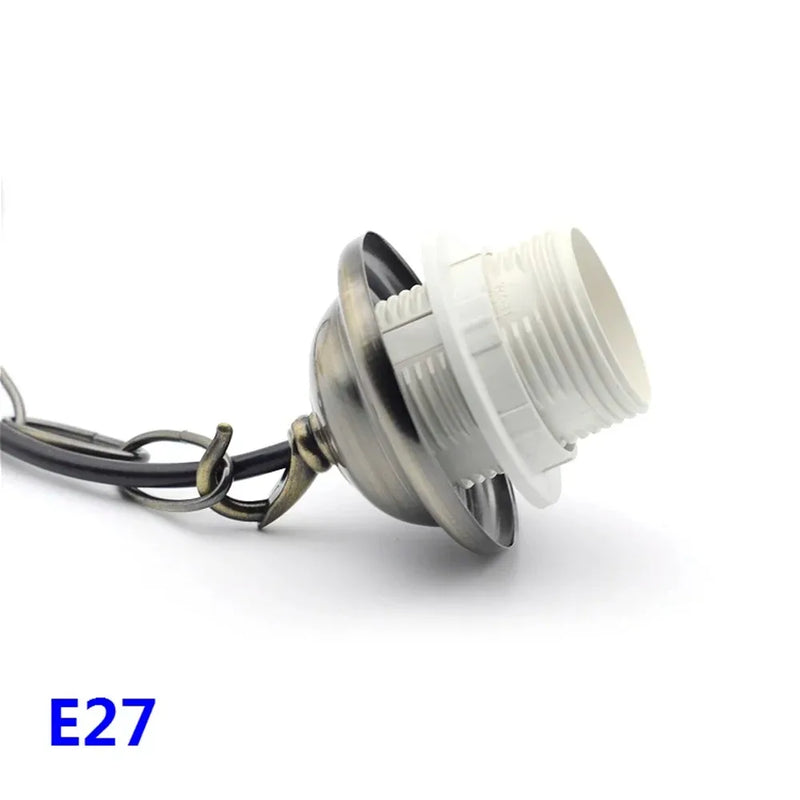 ឈុតភ្លើងព្យួរ E27, ផ្កាកុលាបពិដានបែបវីនថេចជាមួយខ្សែសង្វាក់ 1 ម៉ែត្រ, រន្ធដោតអំពូលបែបរ៉េត្រូសម្រាប់ចង្កៀងអេឌីសុន