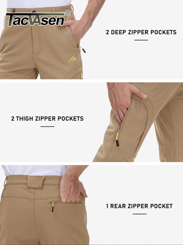 TACVASEN Winter Pants for Men Fleece Lined Waterproof Pants Insulated Hiking Pant for Ski Snowboard Outdoor Work Hunting
