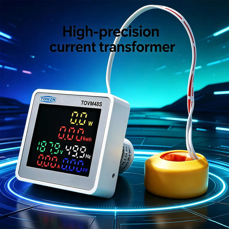 TOMZN  50-300V AC 50/60Hz Voltmeter  kWh Active Power Measurement Ammeter Frequency Meter 6IN1  Energy Meter