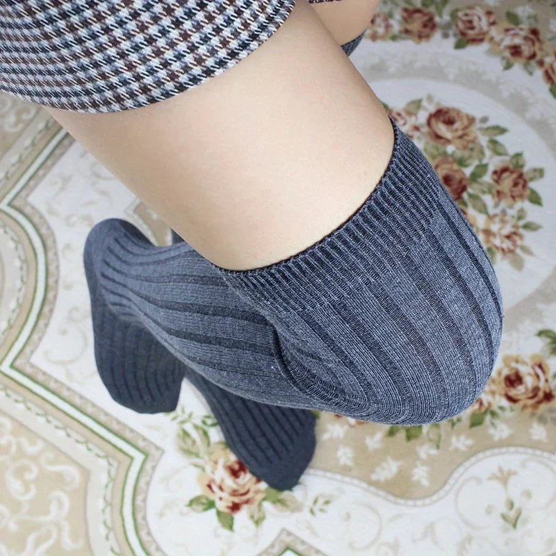 1Pair Women'S Thigh-High Winter Warm Soft Over-Knee Leg Warmers - Thermal Thermal Insulation, All-Season Comfort, Solid Color