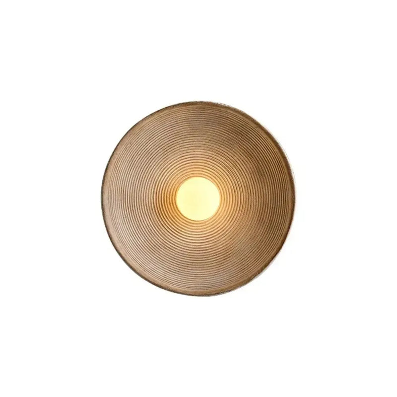 JOYON Wabi Sabi Round Wall Lamp for Bedroom Bedside Aisle Corridor Art Indoor LED Lighting Decor E27 Warm White