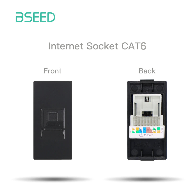 BSEED Wall Internet Cat5 Socket Plastic Frame Parts USB Charge Port TV Satellite Interface Function DIY Combination