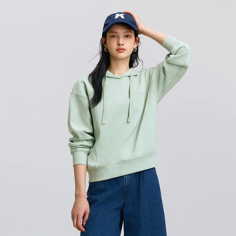 Semir Embroidered Hoodies Soft Texture Women Spring Casual Sweatshirt Fashion Comfort Loose Style Gentle Trend Cozy New 2026