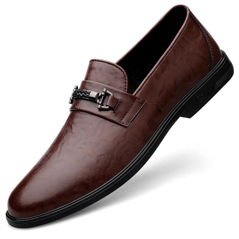 Spring Autumn Mens Casual Loafers Men Slip On Leather Shoes Brown Black Loafer Shoes Dropshipping