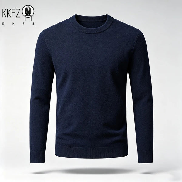 New Arrival Mens Crew Neck Knit Sweater Thick Soft Fine Knit Material Slim Cut Long Sleeve Autumn Winter Outer Tops