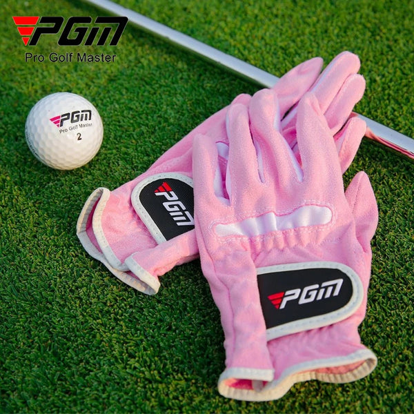 1 Pair Golf Gloves Women's Sports Microfiber Cloth Glove Soft Breathable Sunscreen and Anti Slip ST009