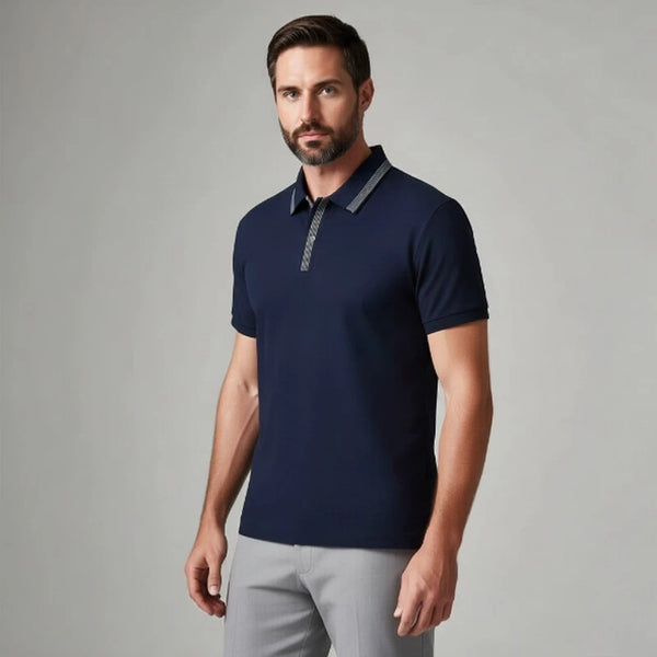 Men's Short-Sleeved Polo Shirt  7A Antibacterial, High-End Quality,70% Cotton Breathable, Sweat-wicking, Elegant Commute T-shirt