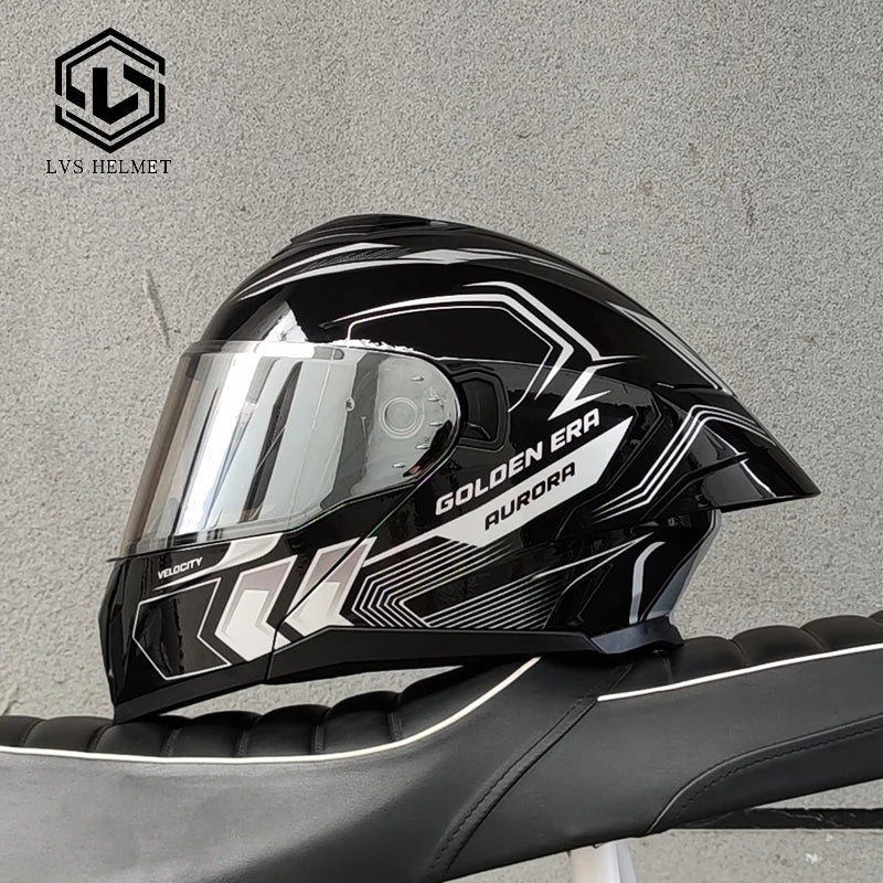 Motorcycle Modular Flip Helmet Dual Lens Big Wing Anti-Fog Visor Men Women Motorbike Touring Safety Headgear Casque Moto