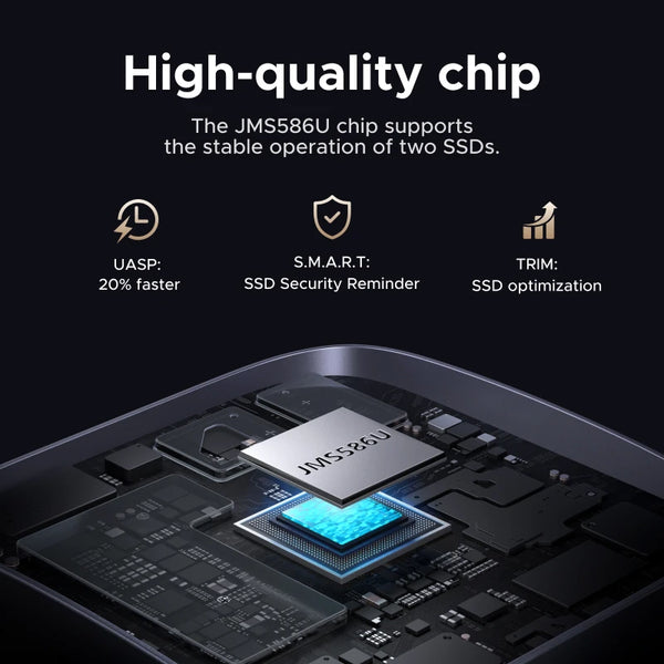 NEW！UGREEN USB 3.2 20Gbps M.2 SSD Docking Station Dual-Bay for M.2 NVMe SSD Disk Case HDD Box Dock Supports 4TB Storage