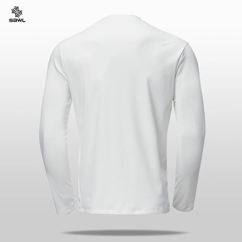 SBWL Autumn and Winter High Quality Outdoor Sports Warm Inside with Elastic Long Sleeve T-Shirt Running Fitness Base Shirt Tops