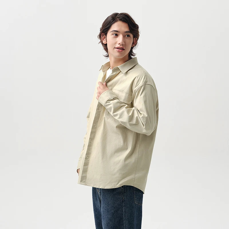 Semir Casual Shirts For Man Outdoor Style Loose Trendy Printed Turn-Down Collar Men Long Sleeve Tops 2026 Spring