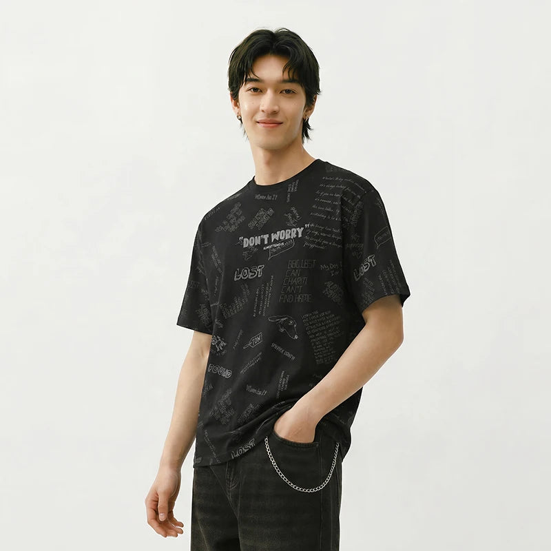 Semir Mens Tshirt 2026 Cute Animal All Over Printed Knitted Pure Cotton Loose Fashion Casual