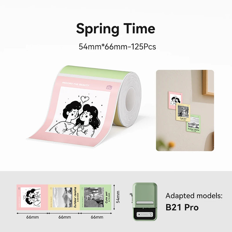 NiiMbot 300 DPI B21 Pro Thermal Printer Cardboard Label High-definition Photo Printing Sticker Photo Paper With Adhesive Backing