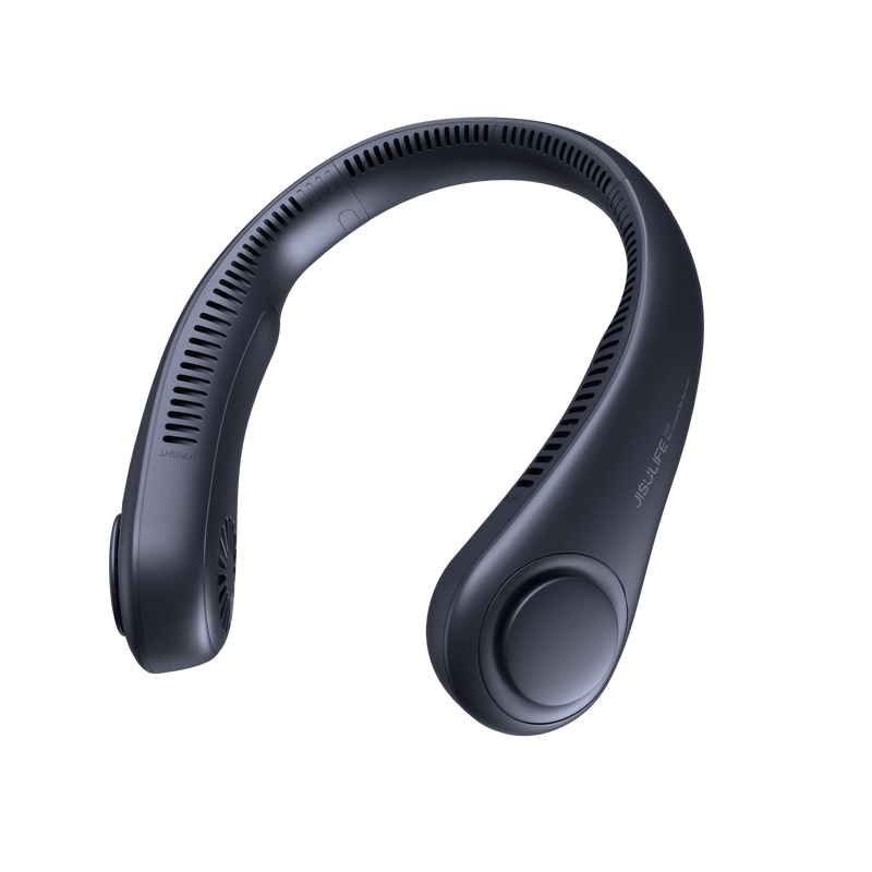 JISULIFE Portable Neck Fan, 4000 mAh Battery Rechargeable,5 Speeds Adjustable,Twistable Hands-Free Bladeless Neckband for Sports