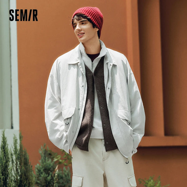 អាវបុរស Semir ទម្ងន់ស្រាល រលុង សម្លៀកបំពាក់ធ្វើការ មានហោប៉ៅច្រើន សម្រាប់ពាក់ក្រៅផ្ទះ រដូវស្លឹកឈើជ្រុះ ឆ្នាំ២០២៦ សម្លៀកបំពាក់ក្រៅធម្មតា ស្ទីលកីឡា ពាក់ប្រចាំថ្ងៃ