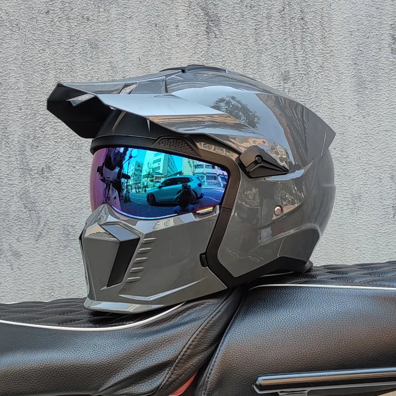 ORZ Street Fighter Motorcycle Helmet Detachable Combination Retro Helmet ECE DOT Certification Full face Cascos para moto