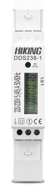TOMZN Single-Phase DIN Rail kWh Energy Meter – 5(45)A, 45A, 220V–230V, 50/60Hz, LCD Display with Blue Backlight