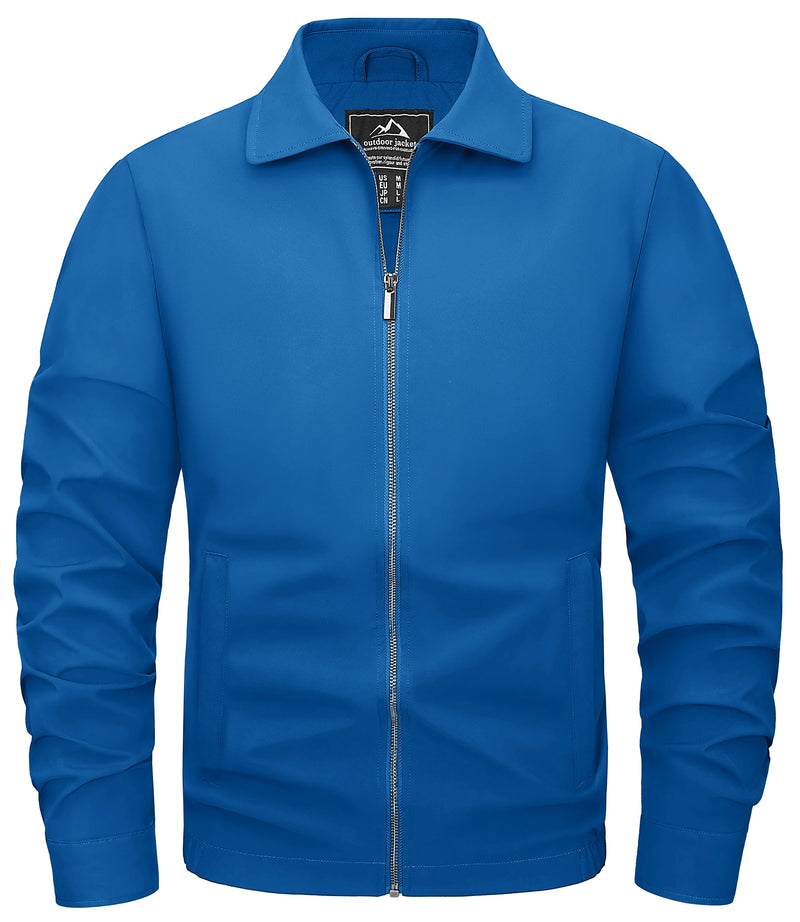 TACVASEN Mens Lightweight Work Jackets Fashion Tunic Style Zipper Pockets Bike Jackets Full Zip Spring Fall Jacket Outwear