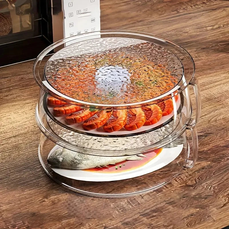 Microwave Splatter Cover, Unbreakable Foldable Dish Lid, Stackable Insect Proof for Kitchen Camping BBQ