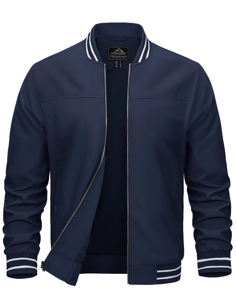 TACVASEN Mens Lightweight Waterproof Bike Jackets Windproof Warm Outdoor Jackets Spring Fall Zip Up Coat With Pockets