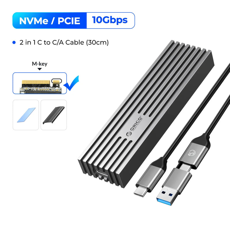 ORICO NVMe M.2 SSD Enclosure USB4 40Gbps PCIe3.0x4 20Gbps 10Gbps M.2 External Case Compatible with Thunderbolt 3/4