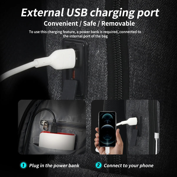 Tigernu Backpack Men Anti Theft 15.6' Laptop Backpack Men Waterproof Bags Male Travel Backpack USB Charging School Backpack Bags