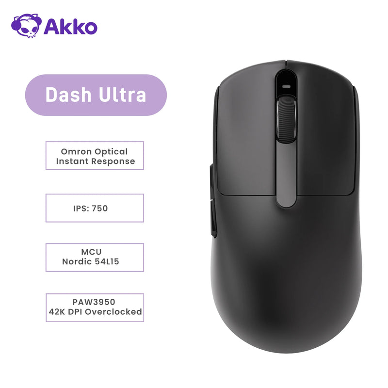 Akko Dash MAX/Ultra Mouse PixArt PAW3950 / PAW3395 Sensor 42000DPI 40g±3g Ultralight Ergonomic 8K Wireless E-sports Gaming Mouse