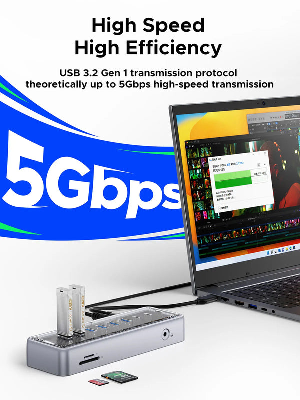 ORICO Metallic USB3.1 Hub 5Gbps High Speed Transmission 13 Ports Simultaneous Expansion Ports For All Macbook Mac Mini