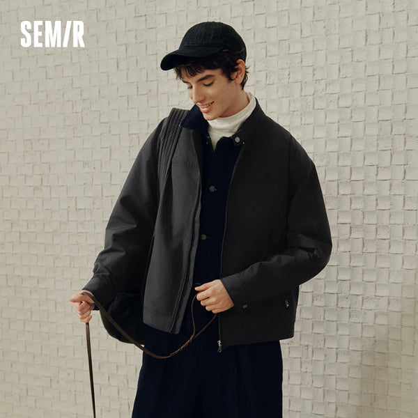 អាវក្រៅបុរស Semir ការពារទឹក កអាវឈរ រចនាប័ទ្មធ្វើដំណើរទៅធ្វើការ ការិយាល័យ សម្លៀកបំពាក់ខាងក្រៅរដូវស្លឹកឈើជ្រុះទម្ងន់ស្រាល ធម្មតា ពាក់ប្រចាំថ្ងៃ 2026
