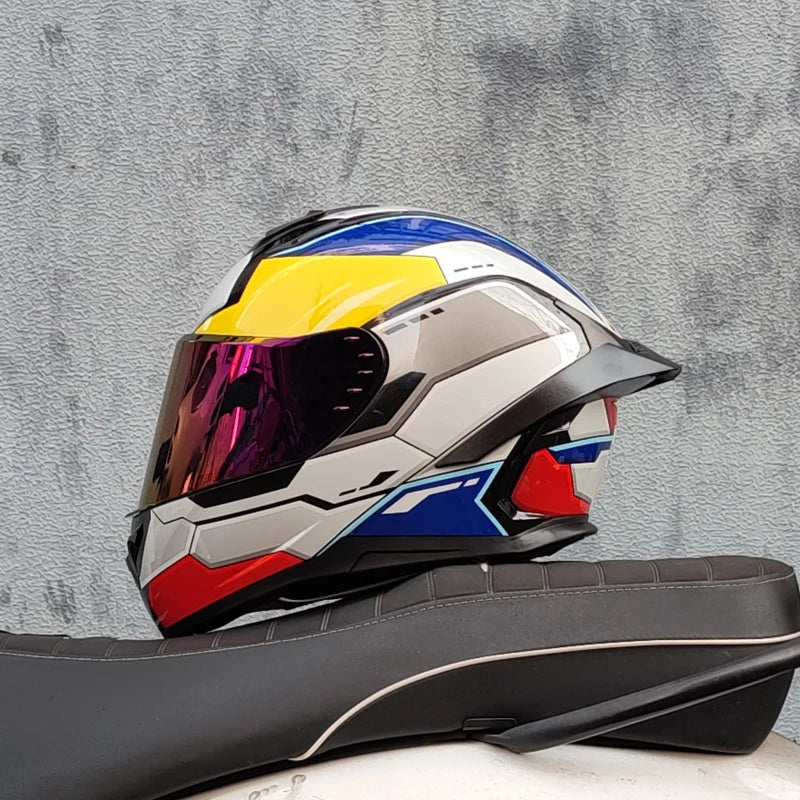 Full face motorcycle helmet double shield racing motorcycle helmet funda casco moto