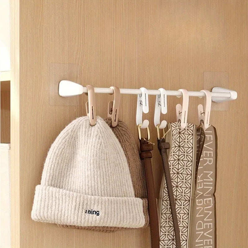 10pcs Multifunctional Clip Kitchen Storage Hook Curtain Clip Cosmetic Hanging Plastic Clip Home Storage Hook Wall Hook,bathroom