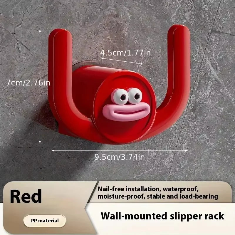 2PCS Cartoon Slippers Hook Bathroom Slipper Rack Shower Storage Organizer Shoe Holder Drainage Stand for Bathrooms and Bedrooms